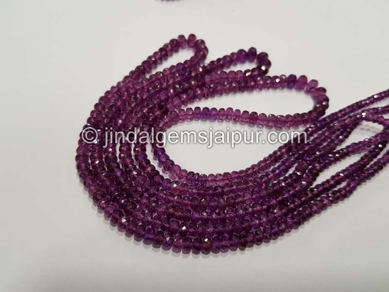Purple Rhodolite Garnet Faceted Roundelle Beads